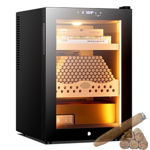 GCLCPAEN Elektrischer Zigarren-Humidor,Cigar Naked Type,Smart-Touchscreen,50l 300 Zigarren Kapazität,2 Lagerebenen,Konstante Temperatur Und Luftfeuchtigkeit,Warmlicht Led,Geschenke Für Männer von GCLCPAEN