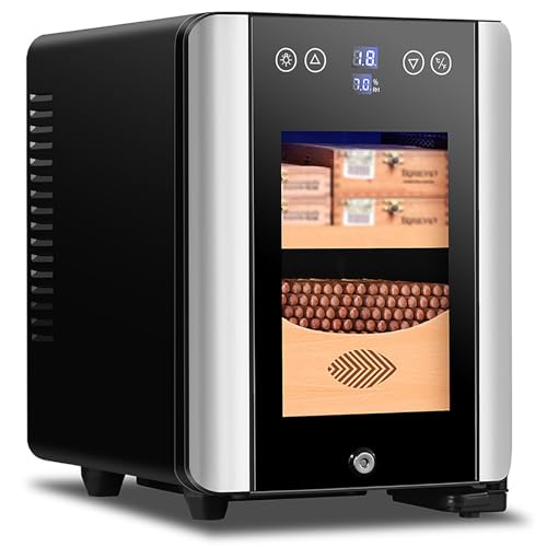 Mini-Zigarrenschrank Für Zuhause,Regale Aus Zedernholz,8L Fassungsvermögen,Platz Für 100 Zigarren,360°-Luftkühlungstechnologie,Smart-Touchpanel,Usb-Aufladung,Mit Led-Licht,Für Zigarrenliebhaber von GCLCPAEN