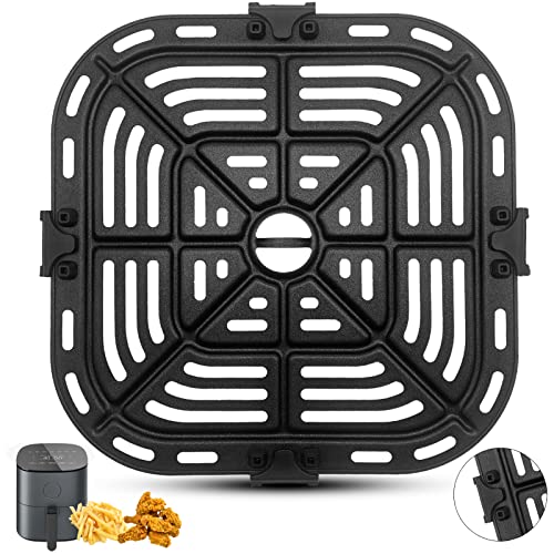 Air Fryer Grill Pan for COSORI Air Fryer Pro LE 5 Qt, Non-Stick 8.26’’*8.26’’Square Air Fryer Rack Replacement Parts Accessories Grill Plate Crisper Plate Tray with Rubber Bumpers, Dishwasher Safe von GCQ