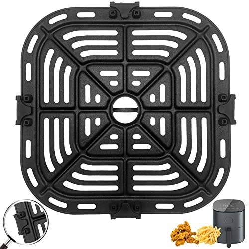 Air Fryer Grill Pan for COSORI Air Fryer Pro LE 5 Qt, Non-Stick 8.26’’×8.26’’Square Air Fryer Rack Replacement Parts Accessories Grill Plate Crisper Plate Tray with Rubber Bumpers, Dishwasher Safe von GCQ