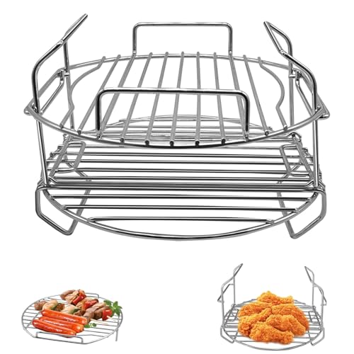 GCQFZ Air Fryer Wire Rack for Ninja Foodi FD401 12 IN 1 OS401 10 IN 1 8 Quart Pressure Cooker, Stainless Steel Air Fryer Replacement Parts Baking Rack Accessories, Dishwasher Safe von GCQFZ