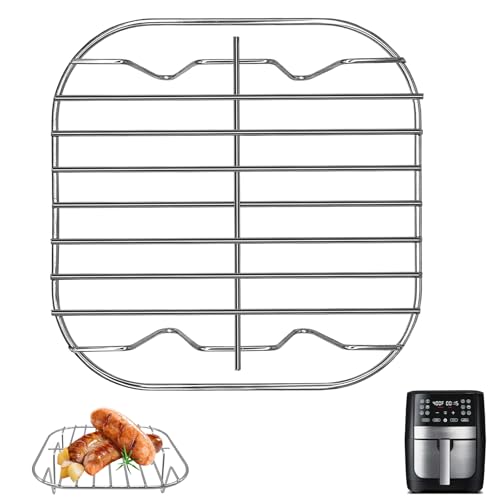 GCQFZ Heißluftfritteusen-Drahtgestell für Gourmia GAF798 GAF716 7QT Luftfritteuse, 20,3 x 20,3 cm, Edelstahl, Lebensmittelqualität, Zubehör für Instant Pot Vortex Ninja Cosori Chefman Luftfritteuse von GCQFZ