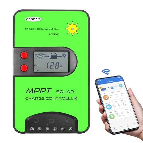 GCSOAR 15A 12V/24V Auto MPPT Laderegler Eingebauter WiFi Adapter APP Fernbedienung Parameter Einstellbares LCD Display Solarmodul regler für Gel versiegelt überflutet Lifepo4 Typ von GCSOAR
