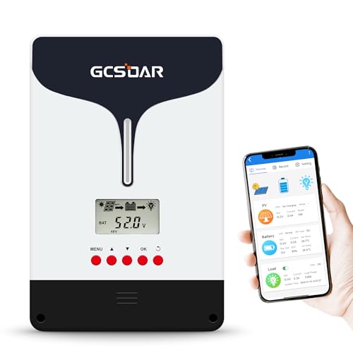 GCSOAR MPPT Laderegler 100A 12V/24V/48V Max PV 200V Solarladeregler LCD Display Opitonale App Fernüberwachung für Gel AGM versiegeltes überflutetes LifePO4 Lithium von GCSOAR