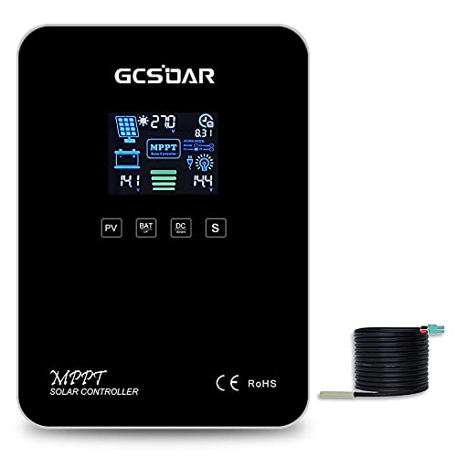 GCSOAR MPPT Laderegler 60A 12V 24V Auto, Max PV 100V Solarmodule Regler Ladegerät LCD Display mit WiFi Modul APP Fernbedienung Für Blei-Säure Lifepo4 Batterie (MPPT 60A + WiFi + RTS) von GCSOAR