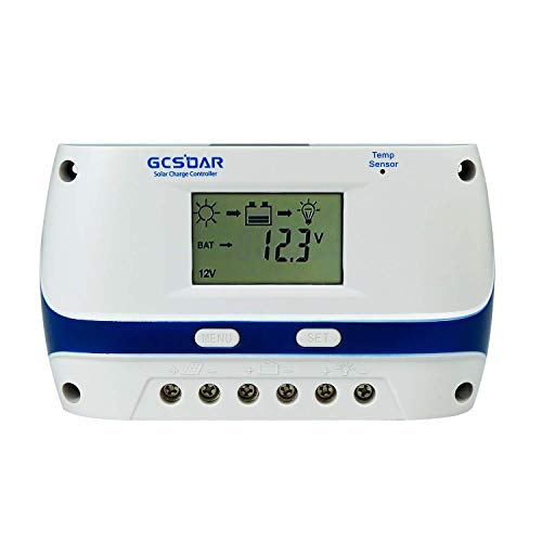 GCSOAR Solarladeregler 60A 12V 24V 48V Auto Work PWM Solarpanel Laderegler Parameter Einstellbare LCD-Anzeige Arbeit für Blei, Gel (AGM), Flooded Type (PWM 60A) von GCSOAR
