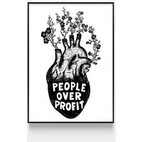 People Over Profit Print, Linke, Kunstdruck, Anticapitalismus, Sozialismus, Solidarität, Rechte, Kommunist von GCStickerShop