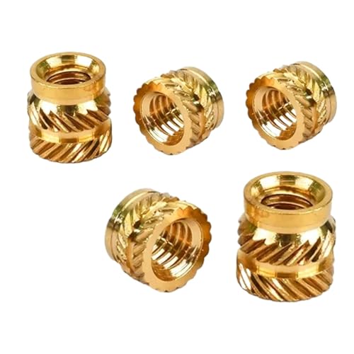 500 Stück M2,5 M3 M4 M5 M6 Messing-Heißschmelzmutter mit Gewindeeinsatz for 3D-Drucker Rändelmuttern aus Messing(Length 12mm,M6(OD8mm)) von GCYEIDMA