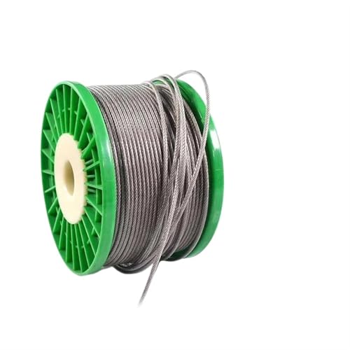 Drahtseil Edelstahl 1-10 Meter Durchmesser 0,6-12mm 304 Edelstahl PVC Beschichtet Draht Seil 1 * 7/7 * 7/7 * 19 struktur Drahtseil Stahl Draht Wäscheleine(8.0mm (7x19)-1 Meter) von GCYEIDMA