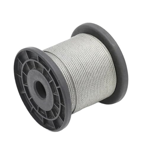 Drahtseil Edelstahl 100 Meter Stahl PVC-beschichtet flexibles Drahtseil weiches Kabel transparent Edelstahl Wäscheleine Durchmesser 0,5/1/2/3/4/5/6/8 mm(2 Meter,Diameter 0.5mm) von GCYEIDMA