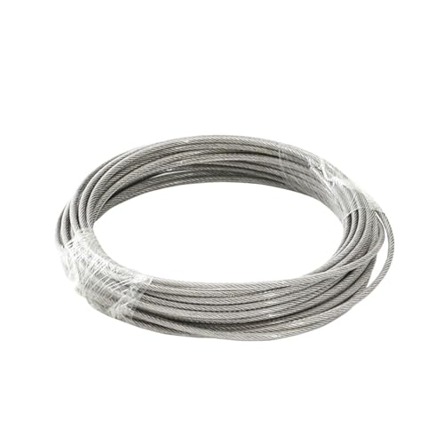 Drahtseil Edelstahl 5–10 m langes, PVC-beschichtetes Edelstahlkabel, geeignet for Aufhängen von Lichterketten, Terrassengeländern, Verandazäunen und Seilen for Aufhängen von Kleidung.(5.0mm-5M) von GCYEIDMA