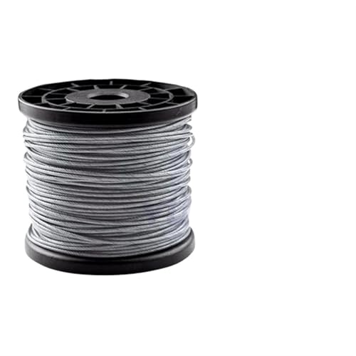 Drahtseil Edelstahl Durchmesser 0,3–10 mm, Länge 2–100 m, Wäscheleine, PVC-transparent, kunststoffbeschichtet, gratfrei, Edelstahldrahtseil, weiches Kabel(10 meter,0.5 To 0.6MM 7X7) von GCYEIDMA
