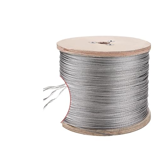 Drahtseil Edelstahl Durchmesser 0,3 mm - 4,0 mm 304 Edelstahl Drahtseil Weiches Kabel Angeln Wäscheleine Heben Rostfreie Linie 7x7 Struktur(1.2mm,5Meters) von GCYEIDMA
