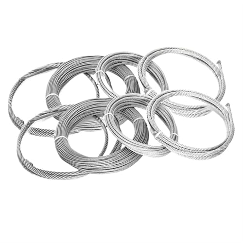 Drahtseil Edelstahl Durchmesser 0,5-3mm 5/10m Edelstahldrahtseil mit einer 7 * 7-Struktur, weiches Angelkabel, Hebeseil, Zugseil, Wäscheständer, Drahtseil(0.6mmx10M) von GCYEIDMA