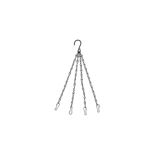 GCYEIDMA 2 stücke Garten Korb Hängen Metall Ketten Blume Pflanzer Töpfe Halter 3/4 Punkt Anlage Aufhänger Hause Werkzeuge Wandhaken für Blumenampel(Black,Size 2) von GCYEIDMA