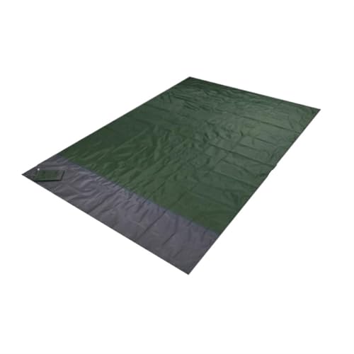 GCYEIDMA Outdoor Picknickdecke 200x210cm /200x140cm Tasche Picknick Pad wasserdichte Strand Matte Sand Freies Decke Camping Outdoor Picknick Zelt Klapp Abdeckung(Dark Green mat,200x140cm) von GCYEIDMA