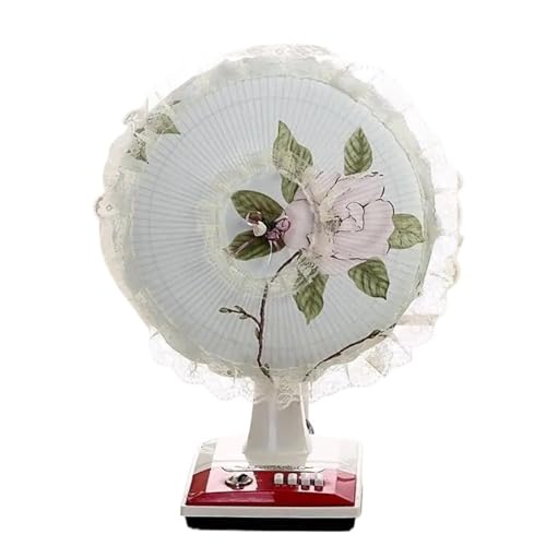 GCYEIDMA Ventilator Abdeckung Elektrische Ventilatorabdeckungen, floraler dekorativer Tisch-Staubschutz for den Haushalt, universeller runder Boden, Anti-Klemm-Finger-Schutzhülle(Color4) von GCYEIDMA