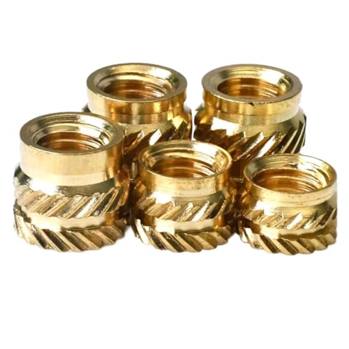 Heißschmelz-Gewindemutter-Einsätze, gerändelte Einsatzmutter for 3D-Drucker M1,6 M2,5 M3 M4 M5 M6 M8 Rändelmuttern aus Messing(Length 7mm,M6(OD9mm)) von GCYEIDMA