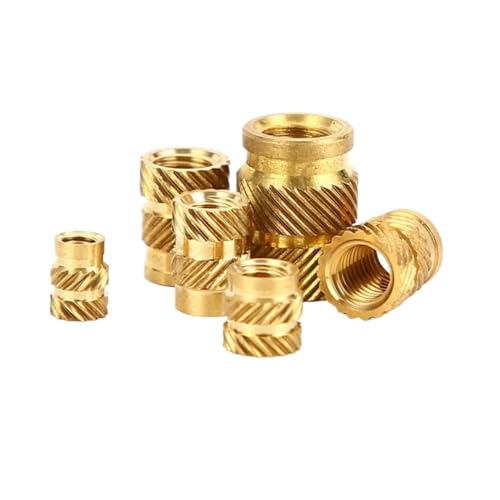 Hotmelt-Mutter Messing Heatset-Einsatzmuttern Einspritz-Hotmelt-Doppeltwill-gerändeltes gelbes Kupfer, heiß in Kunststoff-Einsatzmutter M3 gepresst, 100 Stück Rändelmuttern aus Messing(M3xOD5.0xL6.0) Hotmelt-Mutter Messing Heatset-Einsatzmuttern Einspritz-Hotmelt-Doppeltwill-gerändeltes gelbes Kupfer, heiß in Kunststoff-Einsatzmutter M3 gepresst, 100 Stück Rändelmuttern aus Messing(M3xOD5.0xL6.0) von GCYEIDMA
