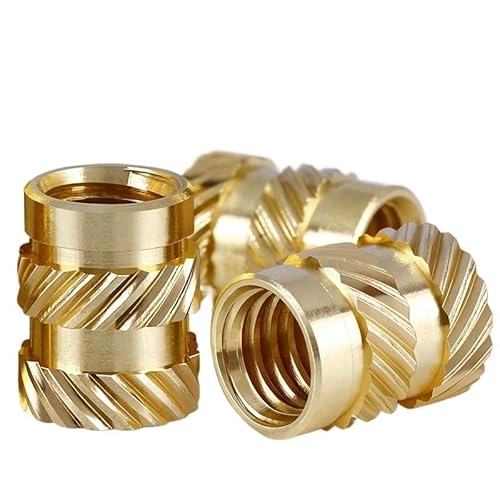 M3 gerändelte Messingeinsätze Hotmelt-Mutter Innengewinde Einbettungsteile Eingepresste Passung in Löcher 3D-Druck Heatset-Einsatzmuttern 50 Stück Rändelmuttern aus Messing(M3x6x4.2 (50Pcs)) von GCYEIDMA