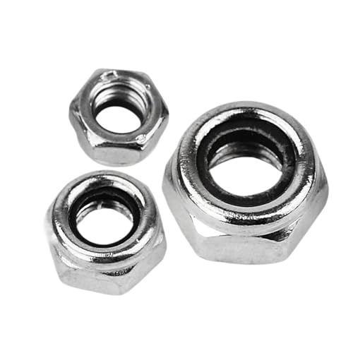 Nylon Sechskantmuttern Selbstsichernde Kontermuttern mit Nyloneinsatz, M2-M6, Befestigungselemente for eine sichere Montage(304 stainless steel,M2) Nylon Sechskantmuttern Selbstsichernde Kontermuttern mit Nyloneinsatz, M2-M6, Befestigungselemente for eine sichere Montage(304 stainless steel,M2) von GCYEIDMA
