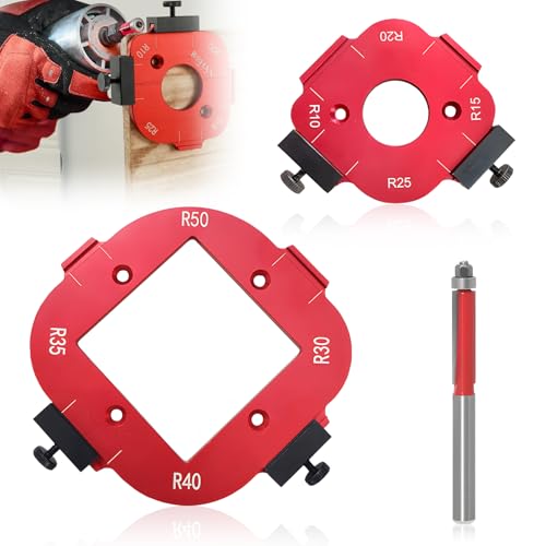 2 Stück Rot Router Jig Radius Schablone, Frässchablone Oberfräse,mit Lager-Trimmmesser,Geeignet für R10 R15 R20 R25 R30 R35 R40 und R50 Radius Routing Vorlagen - Präzise Holzbearbeitung für Profis 2 Stück Rot Router Jig Radius Schablone, Frässchablone Oberfräse,mit Lager-Trimmmesser,Geeignet für R10 R15 R20 R25 R30 R35 R40 und R50 Radius Routing Vorlagen - Präzise Holzbearbeitung für Profis von GD HUA