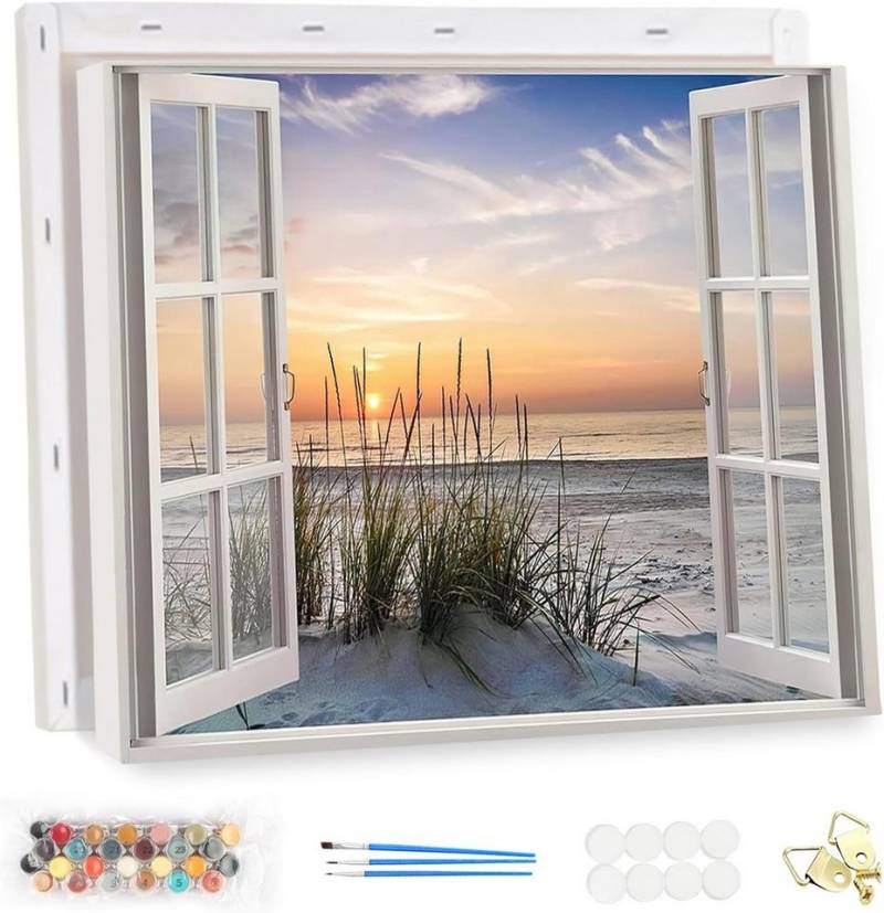 GD IMPORT Malen nach Zahlen Meiyuda - Landschafts Sonnenaufgang - mit Rahmen 30x40 von GD IMPORT