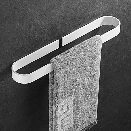 GDAFF Handtuchstange Handtuchhalter ohne Bohren 30—60cm Handtuchring Habdtuchhalterung Selbstklebend Patentierter Kleber + Selbstklebender Kleber Aluminium Weiss-30 von GDAFF