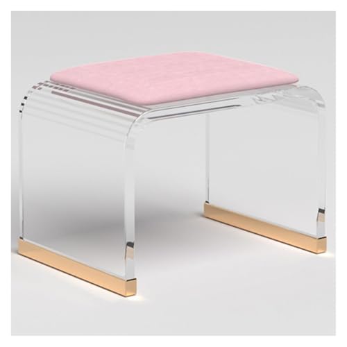 GDBTDL Acryl Duschhocker mit gepolsterter Sitzfläche, transparenter Badhocker für Badezimmer, Wellness oder Schminktisch, moderner Acrylstuhl, Stabiler Sitz, ohne Montage sofort nutzbar von GDBTDL