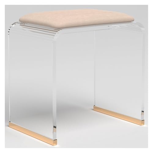 GDBTDL Acryl Duschhocker mit gepolsterter Sitzfläche, transparenter Badhocker für Badezimmer, Wellness oder Schminktisch, moderner Acrylstuhl, Stabiler Sitz, ohne Montage sofort nutzbar von GDBTDL