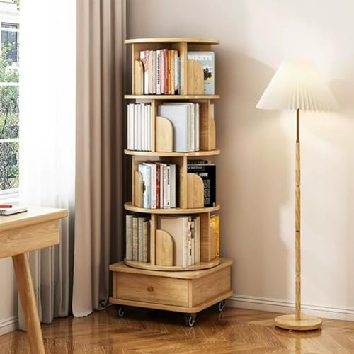 GDBTDL Bücherregal, um 360 ° drehbar, Eckregal mit 5 Ebenen für Bücher, Zeitschriften, Pflanzen und Dekorationen, Gestell aus robustem Metall, platzsparendes Regal für Zuhause und Büro GDBTDL Bücherregal, um 360 ° drehbar, Eckregal mit 5 Ebenen für Bücher, Zeitschriften, Pflanzen und Dekorationen, Gestell aus robustem Metall, platzsparendes Regal für Zuhause und Büro von GDBTDL