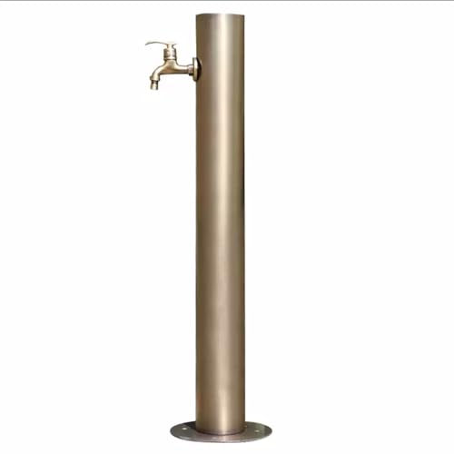 GDBTDL Edelstahl Vertikale Gartenwasser-Säule, Freistehender Außen-Schlauchständer mit Wasserhahn, Frostsicherer Gartenhydrant, Dekorativer Wasserspender,für Hof Terrasse und Rasen von GDBTDL
