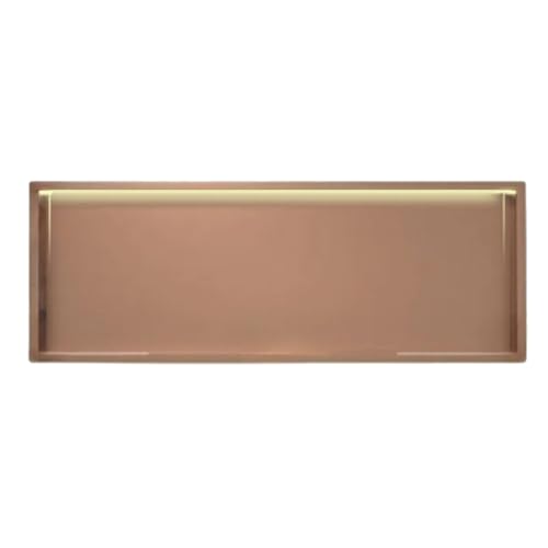 GDBTDL LED-Duschnischenregal aus Edelstahl, in die Wand eingelassene Aufbewahrungsnische,Keine Fliesen erforderlich, Duschregal mit Metalloberfläche, Roségold,ideal für dieBadezimmerorganisation von GDBTDL
