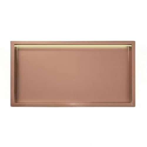 GDBTDL LED-Duschnischenregal aus Edelstahl, in die Wand eingelassene Aufbewahrungsnische,Keine Fliesen erforderlich, Duschregal mit Metalloberfläche, Roségold,ideal für dieBadezimmerorganisation von GDBTDL