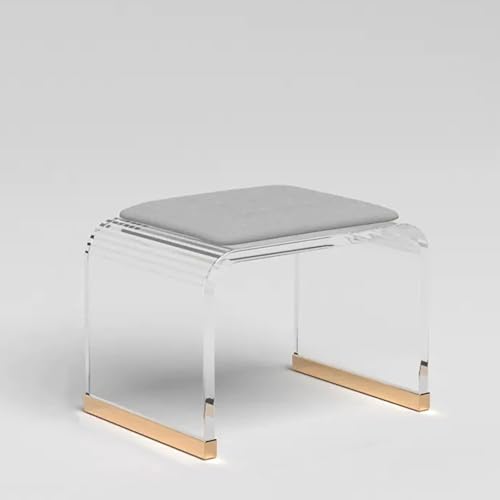 GDBTDL Transparenter Acryl-Hocker, Acryl-Waschtischhocker mit samtgepolstertem Sitz, moderne Ottoman-Fußstütze mit klaren Acryl-Beinen, vielseitige Akzentbank von GDBTDL