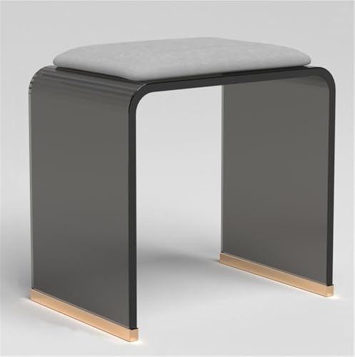 GDBTDL Transparenter Acryl-Hocker, Acryl-Waschtischhocker mit samtgepolstertem Sitz, moderne Ottoman-Fußstütze mit klaren Acryl-Beinen, vielseitige Akzentbank GDBTDL Transparenter Acryl-Hocker, Acryl-Waschtischhocker mit samtgepolstertem Sitz, moderne Ottoman-Fußstütze mit klaren Acryl-Beinen, vielseitige Akzentbank von GDBTDL