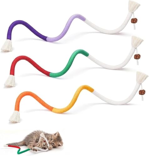 GDBTJIMH Kauseil aus Bio-Baumwolle für Katzen, interaktives Katzenspielzeug, Katzenkauseil zur Zahnreinigung von GDBTJIMH