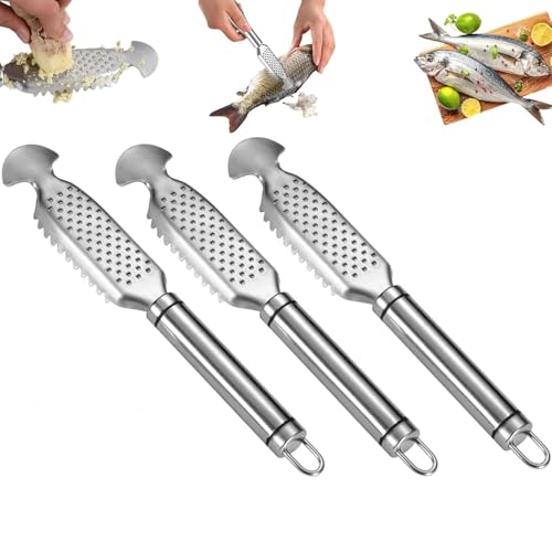 Multifunktionaler Fischschuppenschaber, 2-in-1-Ingwerreibe aus Edelstahl, Küchenwerkzeug zum Entkalken, Reiben und Reinigen von GDBTJIMH