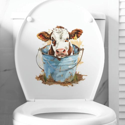 GDBZS 25 * 29CM 3PCS Barrel Kuh Selbstklebende Wc-deckel Aufkleber Lustige Pvc Wasserdichte Wc-sitz Aufkleber für Deckel Wand Aufkleber von GDBZS