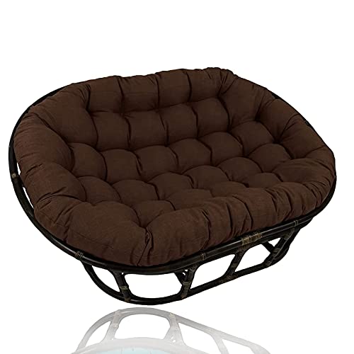 Doppeltes üBergroßEs Papasan, Egg Chair Kissen Doppeltes Papasan Stuhlkissen, Komfortables Stuhlpolster Egg Chair Kissen HäNgesessel Sitzkissen füR GartenmöBel,Braun,65 * 45 * 6in von GDDO