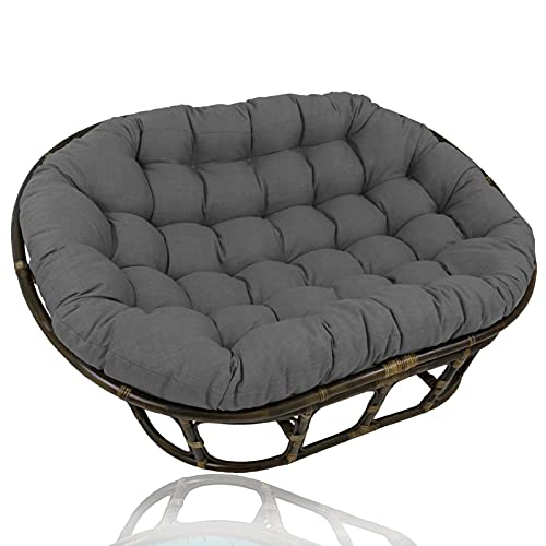 Doppeltes üBergroßEs Papasan, Egg Chair Kissen Doppeltes Papasan Stuhlkissen, Komfortables Stuhlpolster Egg Chair Kissen HäNgesessel Sitzkissen füR GartenmöBel,Dark Gray,67 * 47 * 6in von GDDO