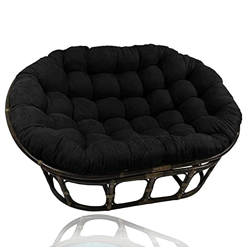 Doppeltes üBergroßEs Papasan, Egg Chair Kissen Doppeltes Papasan Stuhlkissen, Komfortables Stuhlpolster Egg Chair Kissen HäNgesessel Sitzkissen füR GartenmöBel,Schwarz,67 * 47 * 6in von GDDO