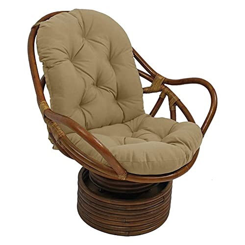 Drehbares Schaukelkissen, Waschbare & Uv-BestäNdige Schaukelstuhlauflagen, Kissenmatte FüR Relax-Schaukelstuhl Aus Rattan Klappbares Gartensitzkissen Ohne Stuhl,Khaki von GDDO