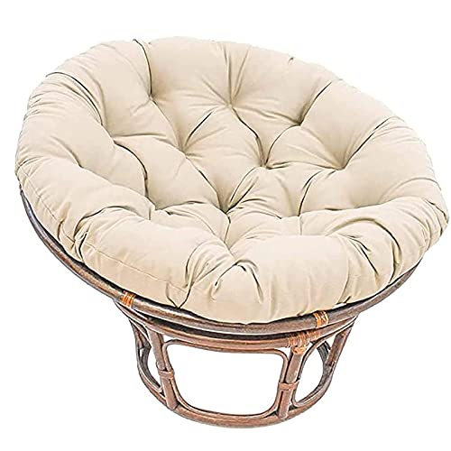 Papasansessel Kissen Polster für Gartensessel Wasserdicht Hängesessel Kissen Schaukelstuhlkissen Rund Papasan Ersatzpolster für Indoor Outdoor Garten,Beige,120 * 120cm von GDDO