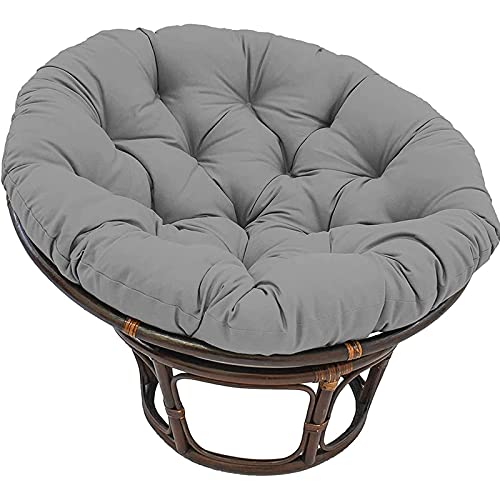 Wasserdicht Weichem Kissen für Papasan Rund Stuhl, Polster für Gartensessel Papasansessel Hängesessel, Gartenhängesessel Kissen Hochelastische PP-Baumwollpolsterung,Grau,120 * 120cm von GDDO