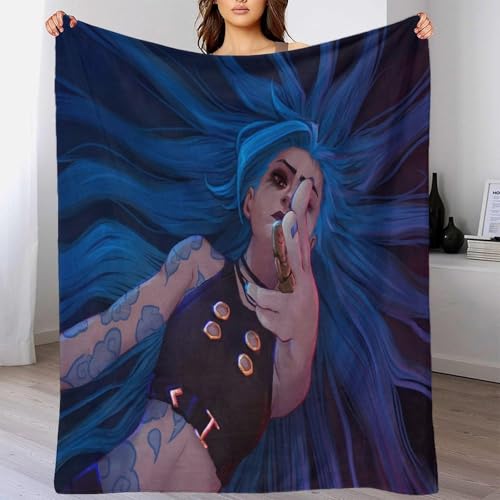 Arcane Kuscheldecke Flauschig Flanell Jinx Charakter 3D Gedruckte Decke,Sofa Bett Couch Weiche Fleece Decke Für Kinder Erwachsene Geschenk Zu Weihnachten Geburtstag 40x50inch(100x130cm) von GDEKCIEAS