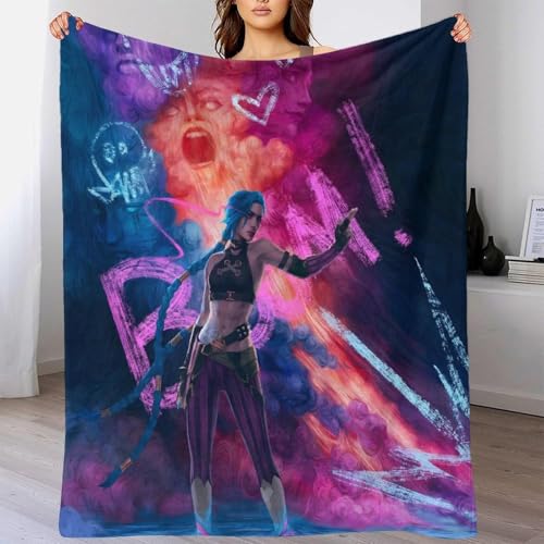 GDEKCIEAS Arcane Kuscheldecke Flauschig Jinx Charakter Decke Weich Flanelldecke Wohndecke Für Geburtstagsgeschenk Muttertagsgeschenk Weihnachten Geburtstag Geschenk 60x80inch(150x200cm) von GDEKCIEAS