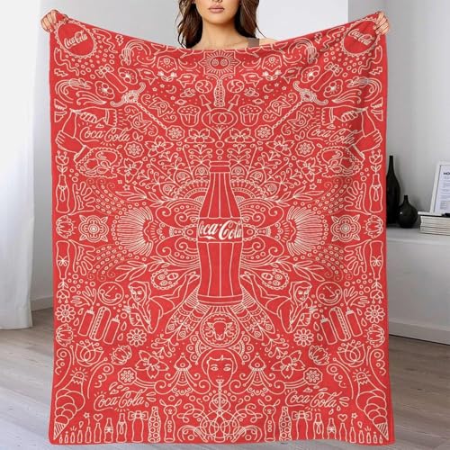 Coca - Cola Kuscheldecke Decke 3D Muster Flauschig Sherpa Decke Für Kinder Erwachsene Geburtstag Witzige Geschenke Hochdekorativ Langlebig 80x90inch(200x230cm) von GDEKCIEAS
