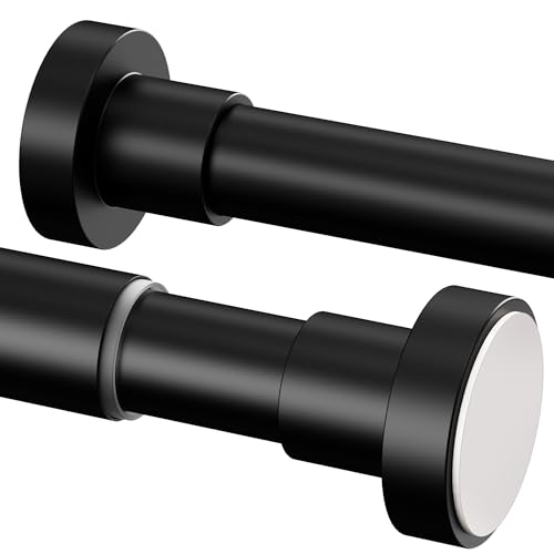 1 Stück Duschstange Zum Klemmen, Super Lang & Robust, Mit Teleskopstange Und Vorhangstange Ohne Bohren Für Bad & Schlafzimmer (350–405cm, Ø32mm, Schwarz) von GDEVKHN