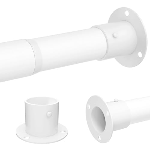Garderobenstange Schrank Kleiderstangen für Garderoben Ausziehbar Schrankstange für Waschräume und Wohnmobile, Weiß 85-160 CM/Durchmesser 32 mm von GDEVKHN
